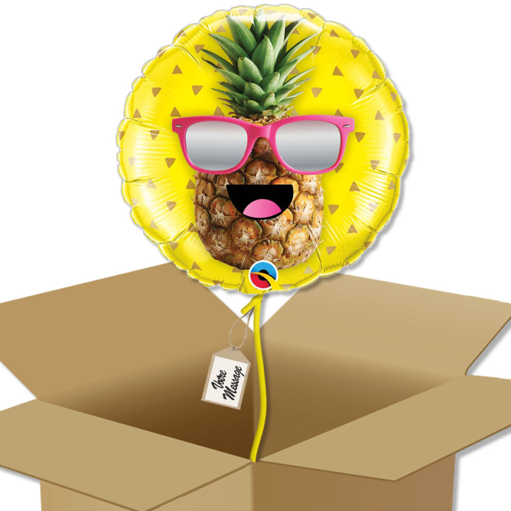 Ballon Mr cool Ananas dans sa boîte