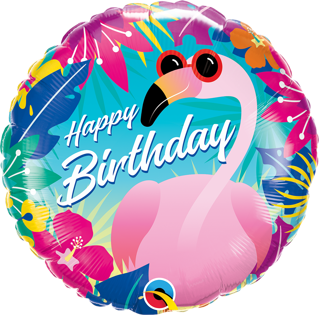 Ballon Happy Birthday Tropical Flamingo Bouquet De Ballons