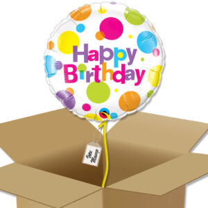 Bouquet de Ballons très coloré avec poids pour un anniversaire dans sa boite