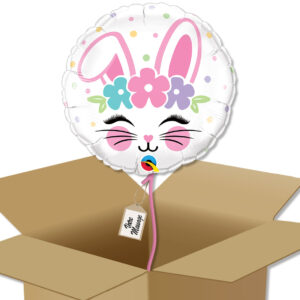 Ballon rond Tête de lapin à envoyer dans sa boite cadeau