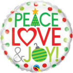 Ballon de noël Peace, Love & Joy