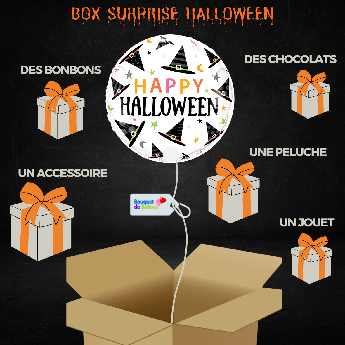 Box Halloween - Ballon et Cadeaux - Bouquet de Ballons