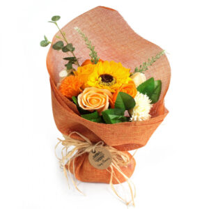 Bouquet de fleurs savon - Orange