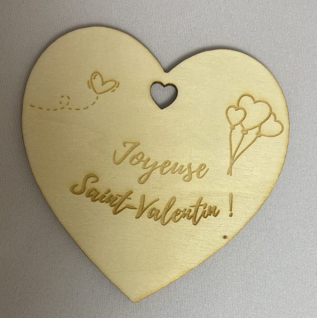 poids cœur en bois