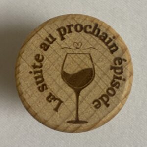 bouchon bouteille de vin en bois de forme rond