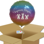 Bouquet-de-Ballons - Ballon Paques - Petits Lapins - Arc-en-ciel - Box