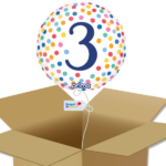 Bouquet de Ballons - Ballon Happy Birthday Confetti - Chiffre 3 - Box