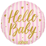 Bouquet de Ballons - Hello Baby - Ballon rond - Lignes Roses