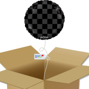 Bouquet de ballons-Ballon Noire-Imprimé Carreaux Brillant Mat-Box