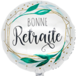 Bouquet de ballons-Bonne Retraite-Ballon Rond-Motif Vert et Or