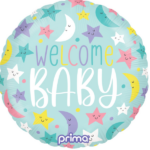 Bouquet de ballons-Welcome Baby-Ballon Rond-Lunes et Etoiles