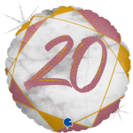 Ballons à mettre en ligne 20-Marbre Matte et Rose Gold