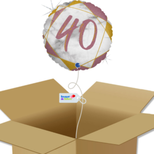 Ballons à mettre en ligne 40-Marbre Matte et Rose Gold