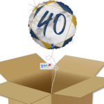 Ballons à mettre en ligne 40-Marbre Matte et bleu