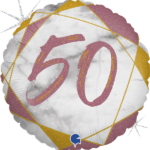 Ballons à mettre en ligne 50-Marbre Matte et Rose Gold