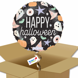 Bouquet de ballons - Ballon Halloween - Rond - Happy Halloween - Fantômes et Symboles Magiques - Box
