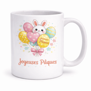 Bouquet de Ballons - Mug de Pâques - Petit Lapin et ballons