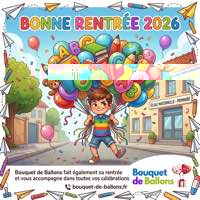 Bouquet de Ballons - Bonne Rentrée des Classes 2026, ballons ABC gonflés à l'hélium