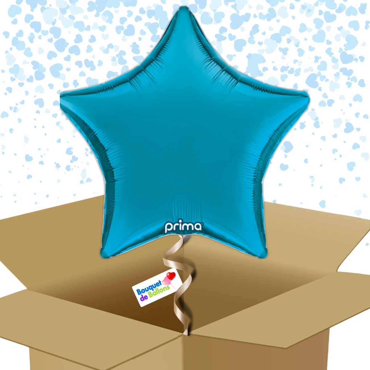 Bouquet de ballons-Ballon Etoile Bleu Royal-Box