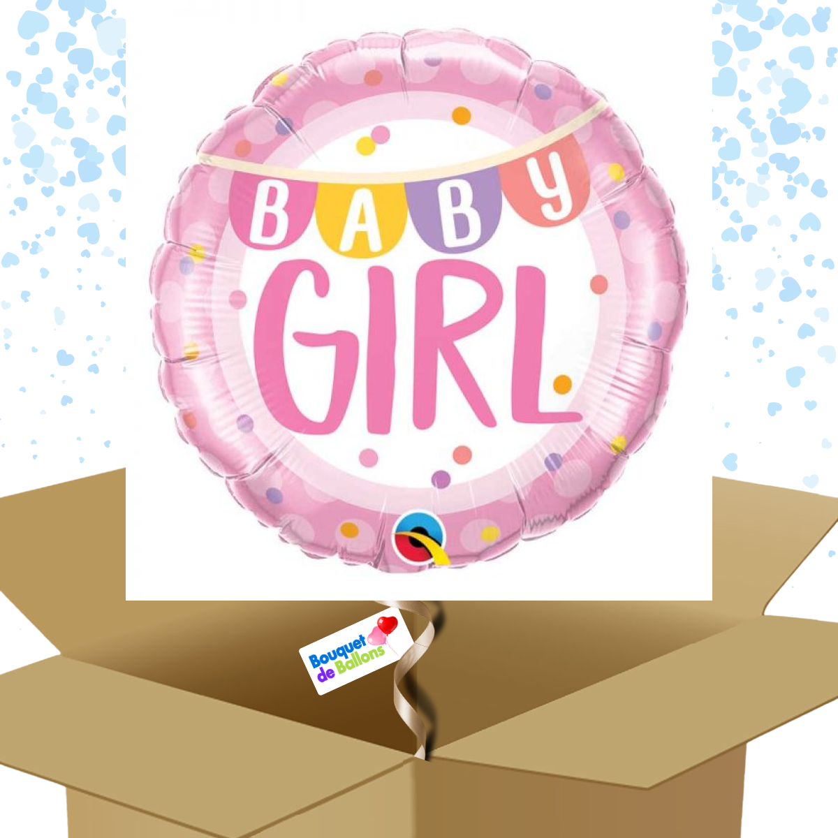 Ballon Rond Naissance Baby Girl dans sa boite