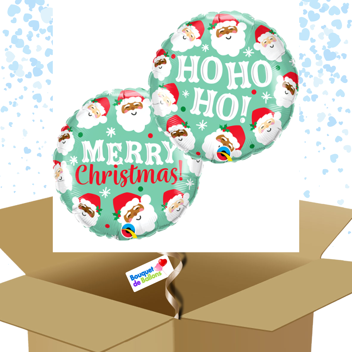 Bouquet de ballons-Ballon rond-Merry christmas-vert-ho ho ho