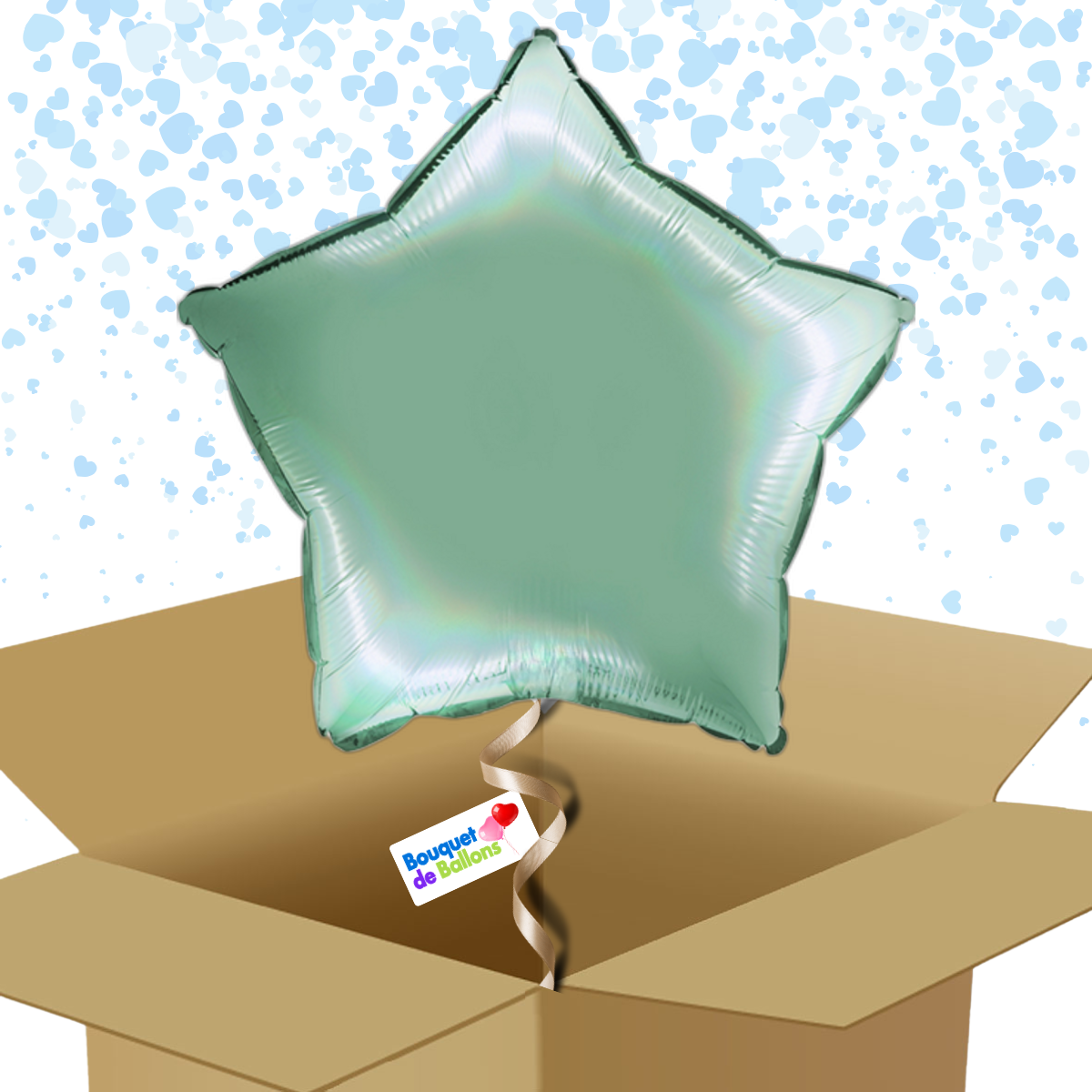 Bouquet-de-ballons_Ballon_Etoile_Vert-Chromé | Bouquet de Ballons
