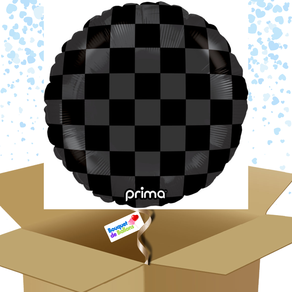 Bouquet de ballons-Ballon Noire-Imprimé Carreaux Brillant Mat-Box | Bouquet de Ballons Bouquet de ballons-Ballon Noire-Imprimé Carreaux Brillant Mat-Box