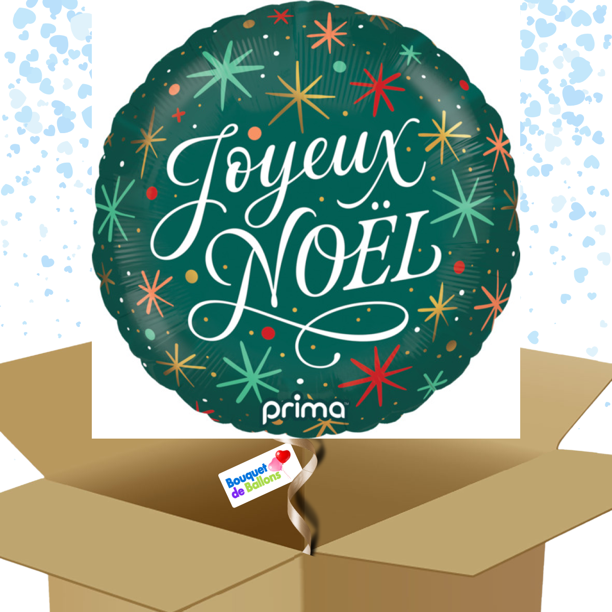 Ballons à mettre en ligne -joyeux noël vert | Bouquet de Ballons Ballons à mettre en ligne -joyeux noël vert