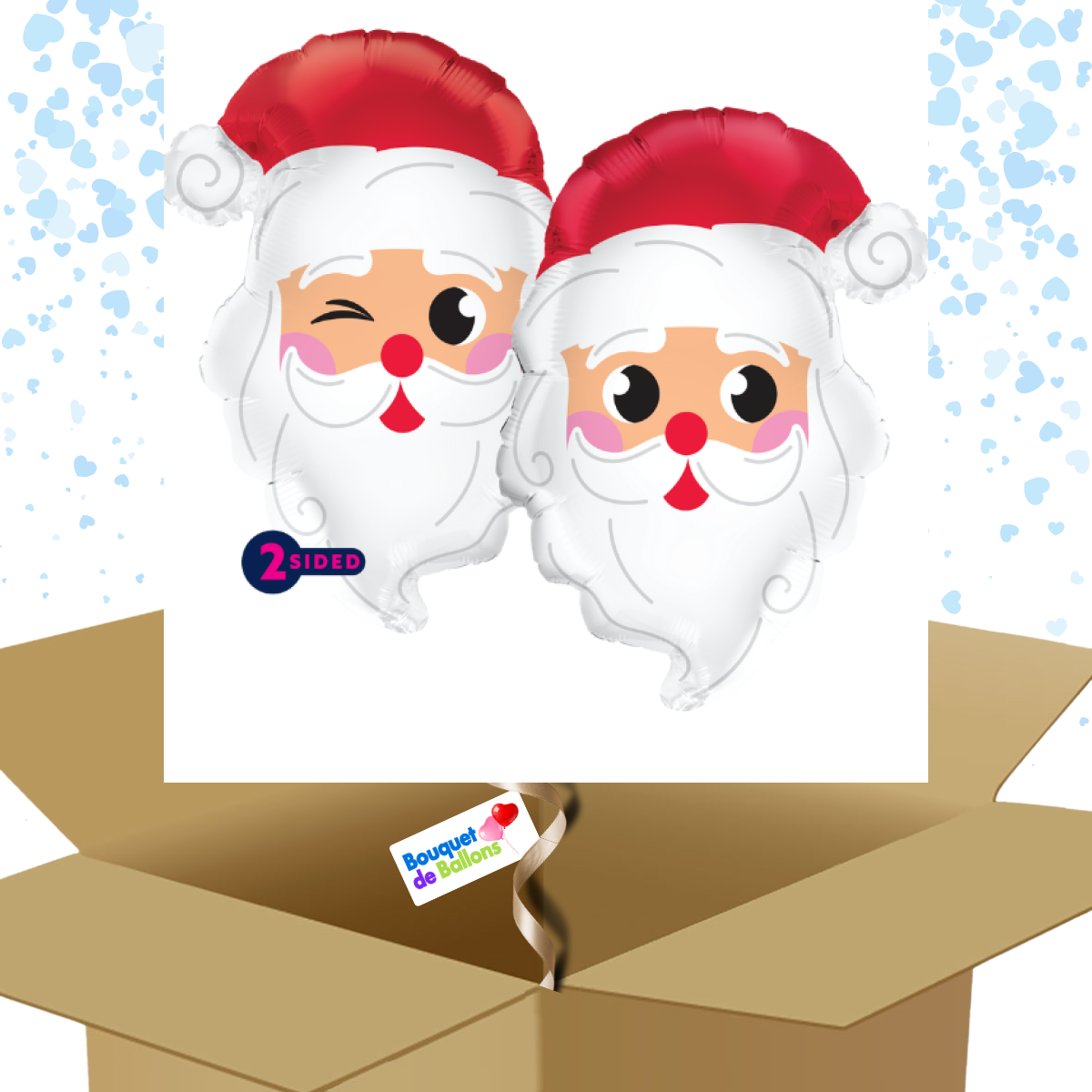 Ballons à mettre en ligne - Tête de père noël à mettre en ligne