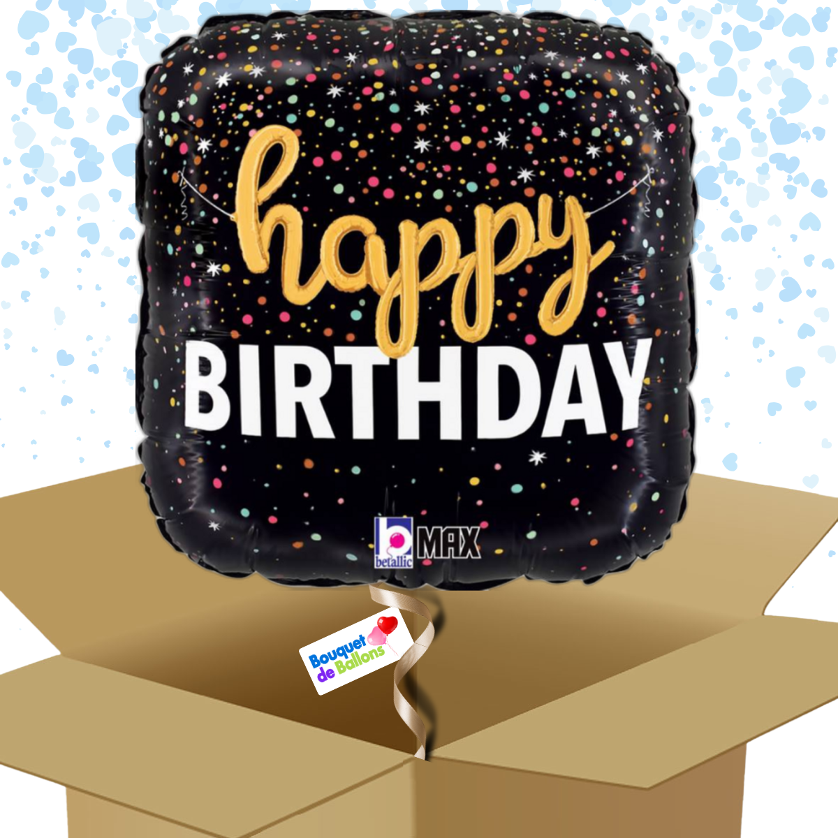 Bouquet de ballons-Ballon Carré-Confettis-Box | Bouquet de Ballons Bouquet de ballons-Ballon Carré-Confettis-Box